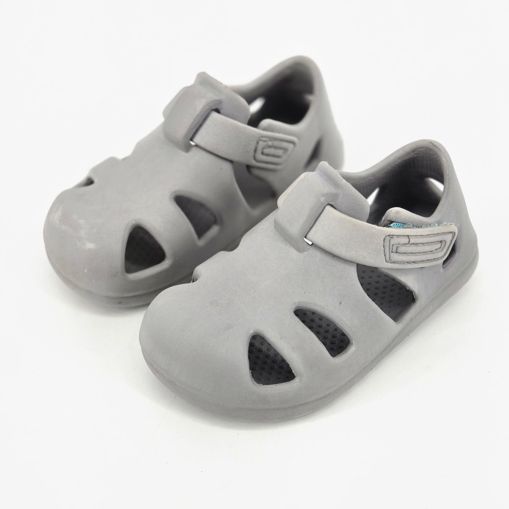 Ten Little Kids Splash Sandals Closed Toe Water Shoes Cool Grey Toddler Size 7